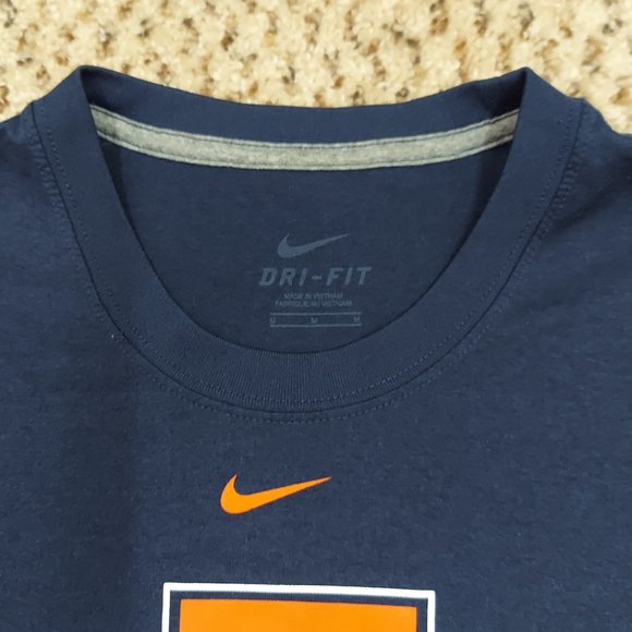 Nike Men's Adult Sz M Tee Shirt Regular Dri Fit Illinois Athletic Casual Short - Picture 2 of 7